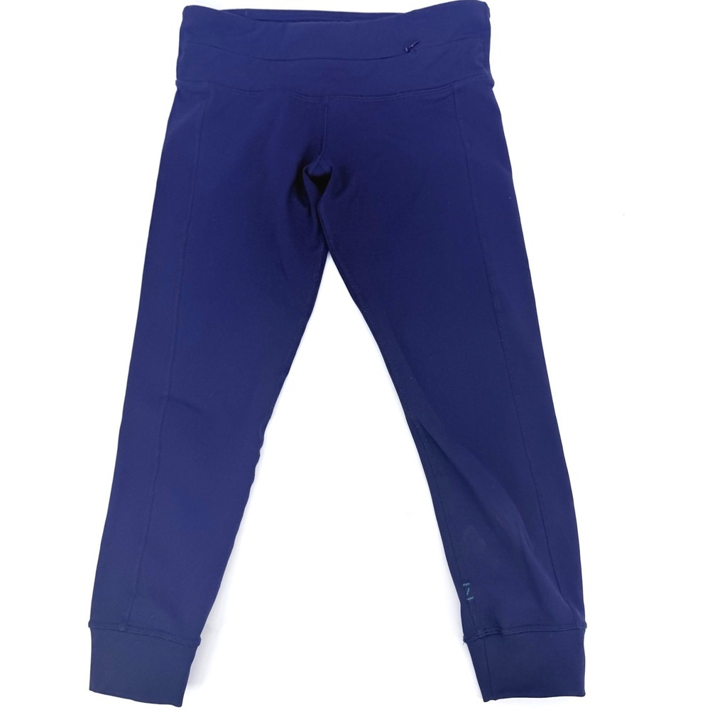 Nancy Rose Performance Plank Fit Leggings Compression Blue Crop Zipper Pocket‎ 4